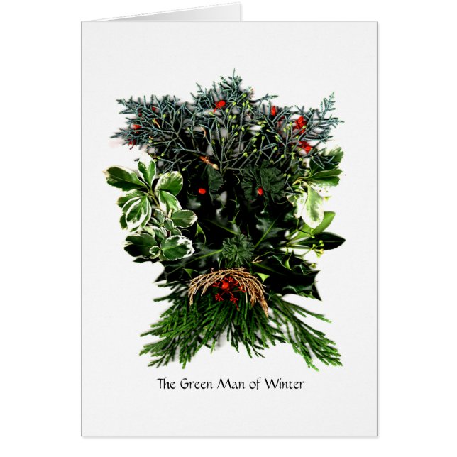 Cartão O Phantasies de Phaedra - homem verde do inverno (Frente)