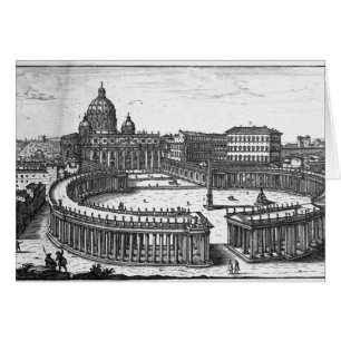 Cartão O plano original de Bernini para o quadrado de St