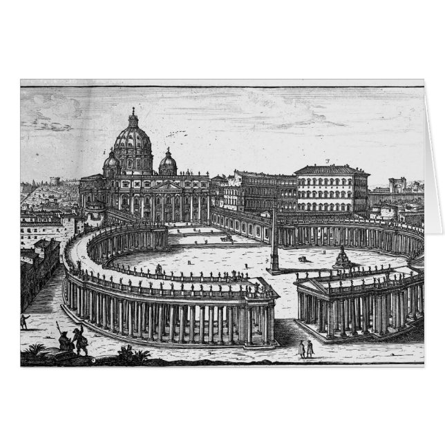 Cartão O plano original de Bernini para o quadrado de St (Frente Horizontal)