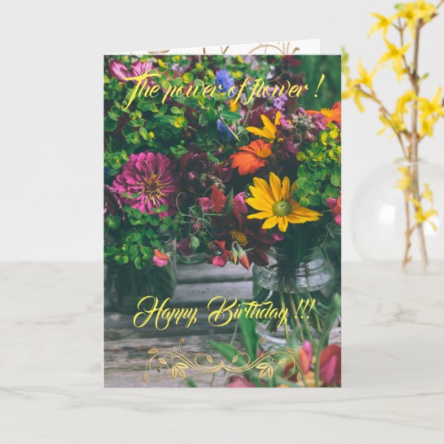 Cartão O poder da ventoinha (Flor Amarela)