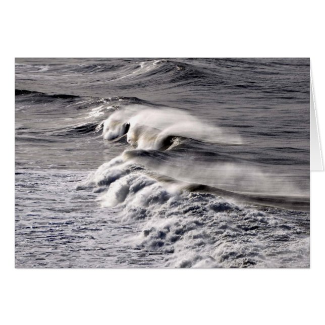 Cartão O Poder das Ondas em LongBeach, WA. (Frente Horizontal)