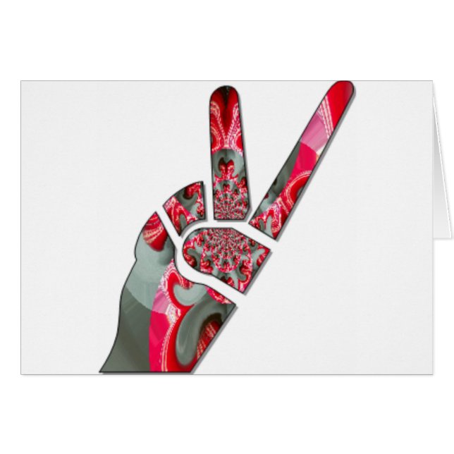 Cartão O poder na palma: a saluta de dois dedos (Frente Horizontal)