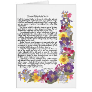 Cartão O poema o mais médio da mãe