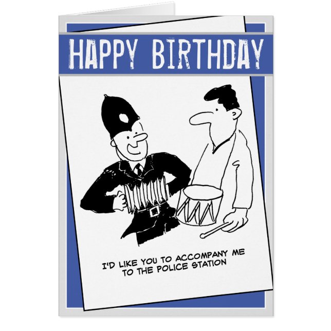 Cartão O policial ao homem que o acompanhe ￼ (Frente)