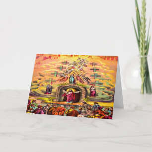 Cartão O portão do céu Jesus abraçado por anjos