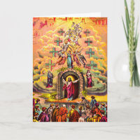 O portão do céu Jesus abraçado por anjos
