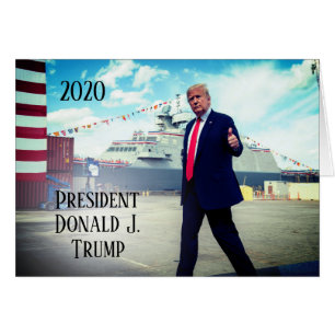 Cartão O Presidente Donald Trump 2020 Dói Navio Naval