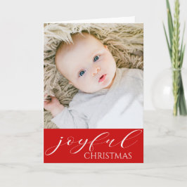 Cartão O primeiro Natal do bebê alegre - FOTO DO SEU BEBÊ