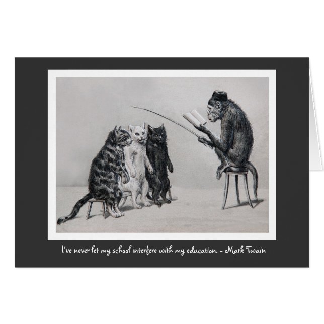 Cartão O professor do macaco (Frente Horizontal)