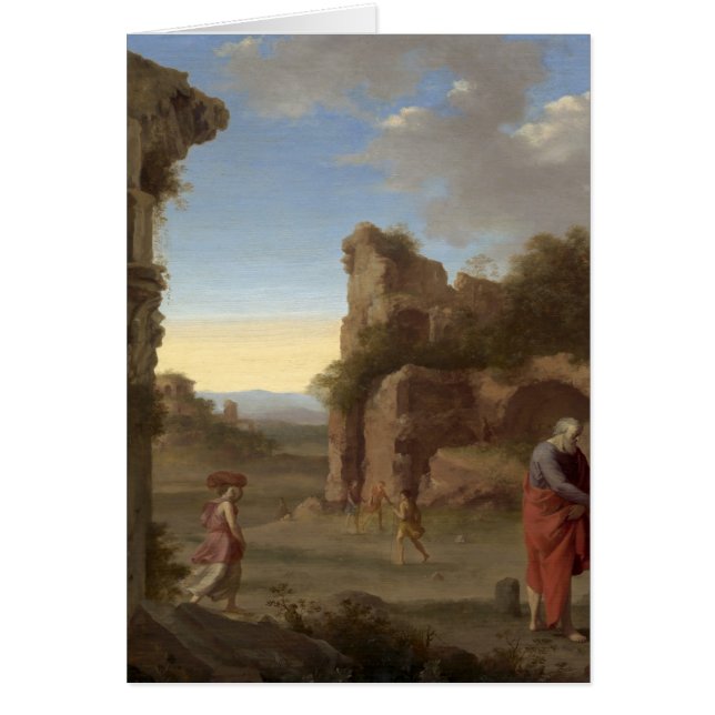 Cartão O Profeta Elijah e a Viúva de Zarephath (Frente)