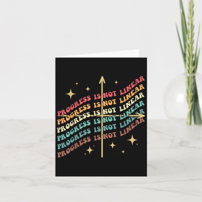Cartão O Progresso Não é Linear Sped Inspiração Motivacio (Frente)