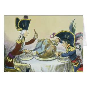 Cartão O pudim de ameixa no perigo, 1805