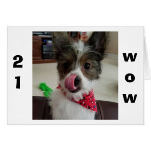 CARTÃO O PUP É TÃO FELIZ POR VOCÊ TER VINDO DO "21"