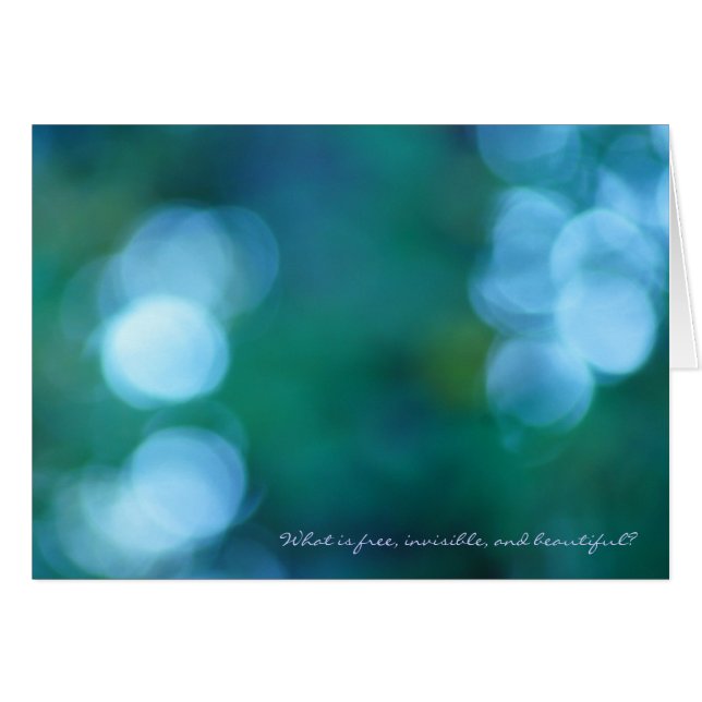Cartão O que é grátis, invisível e bonito? (Frente Horizontal)