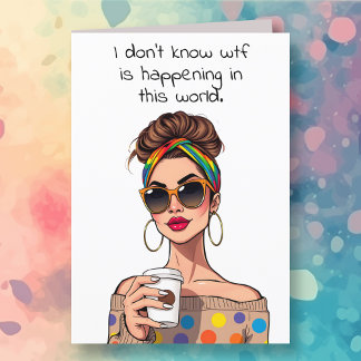 Cartão O que está acontecendo neste mundo? Vamos Vent