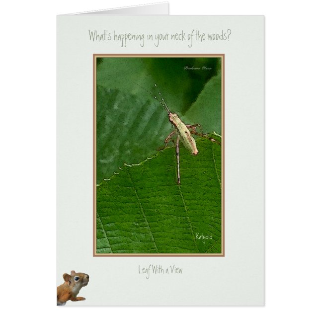 Cartão "O que está acontecendo no seu pescoço da floresta (Frente)