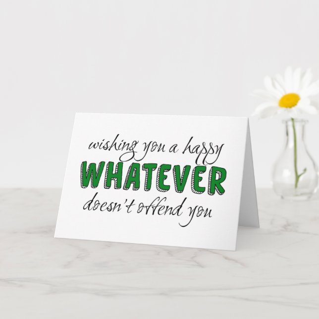 Cartão O que não te ofende, politicamente correto (Planta pequena)