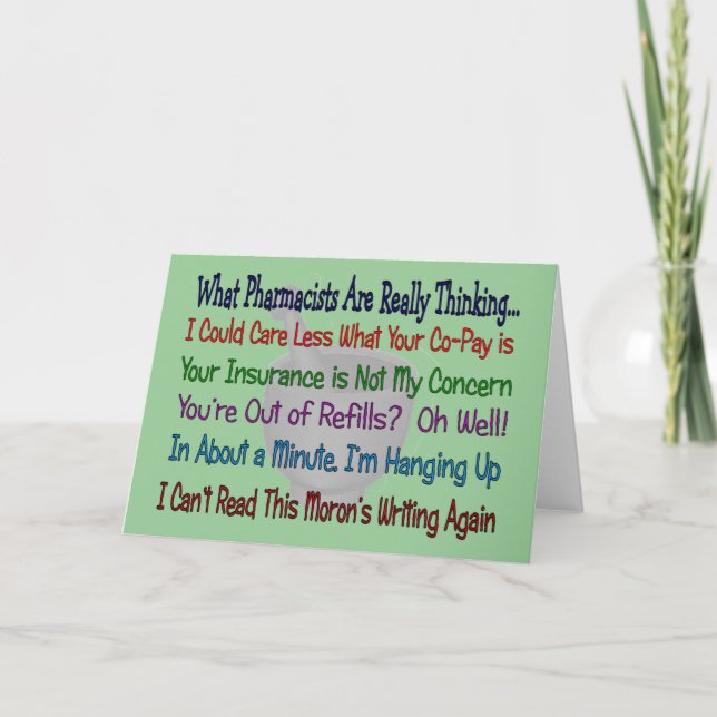 Cartão O que os Farmacêuticos estão realmente pensando (Frente)