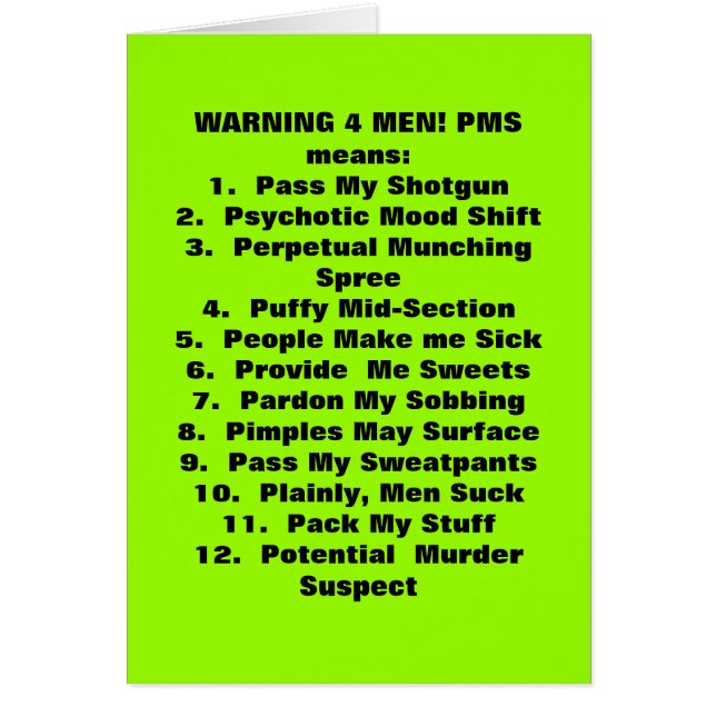 Cartão O que significa PMS! (Frente)