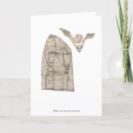 Cartão O que temos é suficiente.