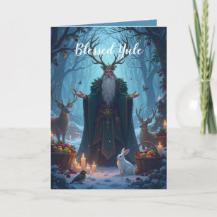 Cartão O Rei do Azevinho dá as boas-vindas ao Yule