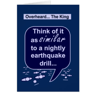 Cartão O rei prefere brocas do terremoto ao tidiness