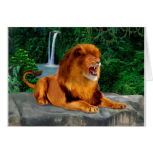 Cartão O rei rujindo do leão