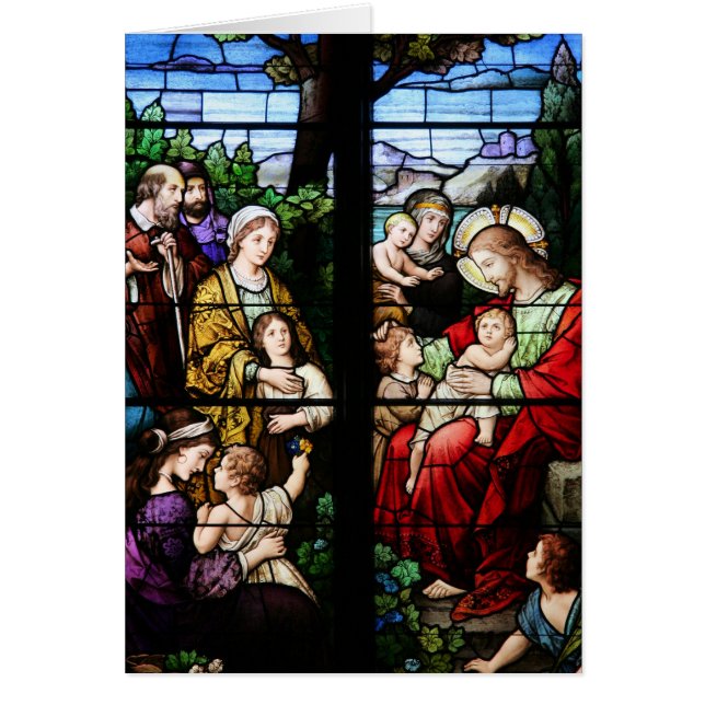 Cartão O Reino pertence a estas placas de vidro manchadas (Frente)