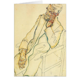 Cartão O retrato de Egon Schiele- de Johann prejudica