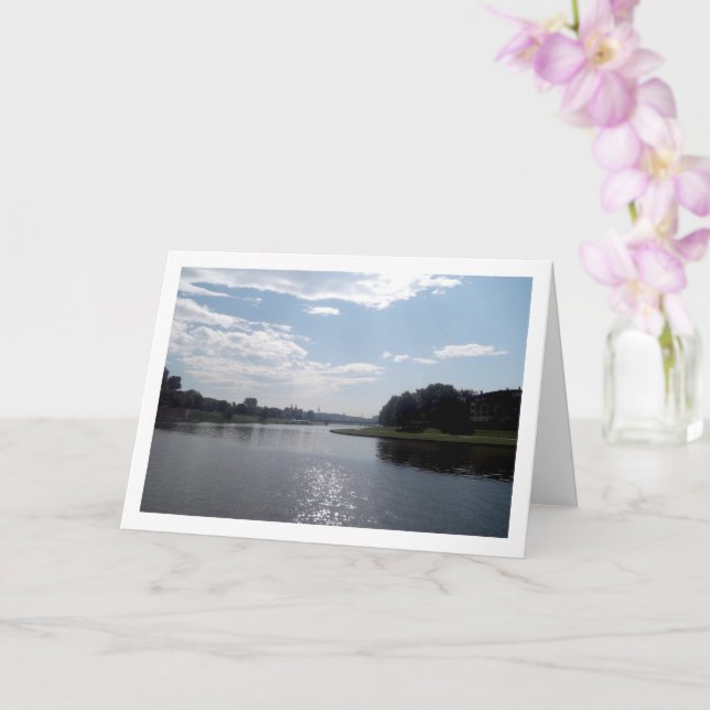 Cartão O Rio Vístula, Paisagem de Cracóvia (Orquídea)