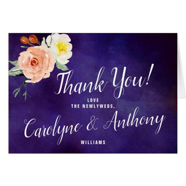 Cartão O Romance Na Coleção De Casamentos De Bloom (Frente horizontal)