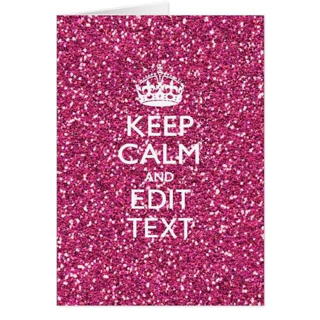 Cartão O rosa do rosa personalizado MANTEM a CALMA E o (Frente)