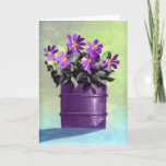 Cartão O roxo floresce a casa nova do Housewarming<br><div class="desc">Pintura acrílica em canvas de flores roxas. Bendel ©Cindy projeta o LLC todos os direitos reservados.</div>