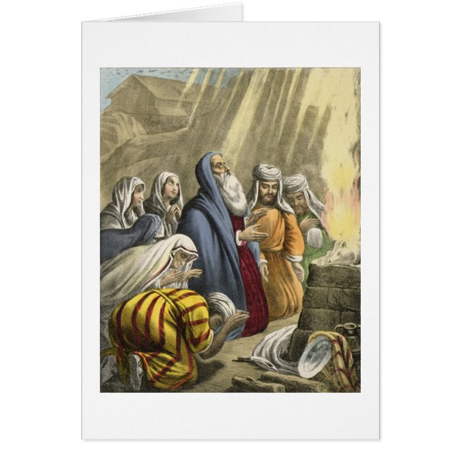 Cartão O sacrifício de Noah em deixar a arca, de uma (Frente)