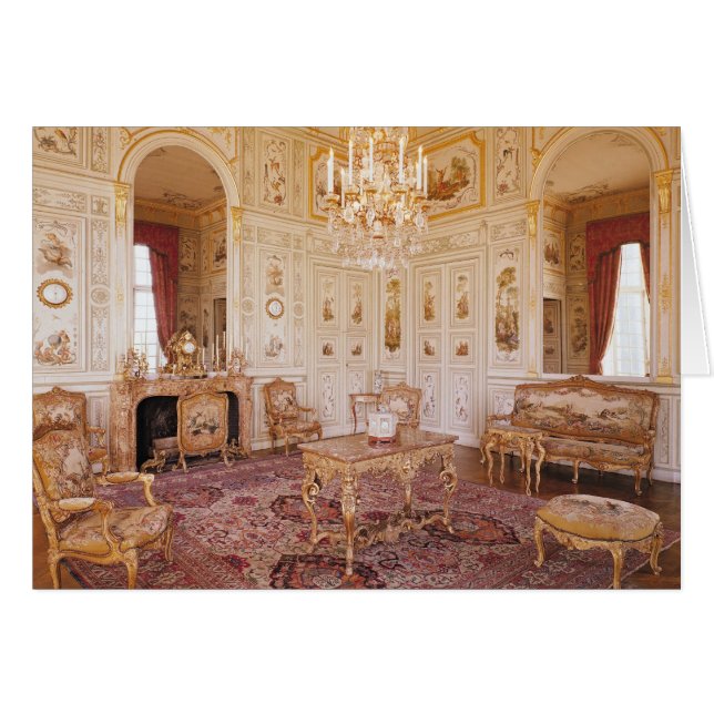 Cartão O salão de beleza Chinois, c.1740 (Frente Horizontal)