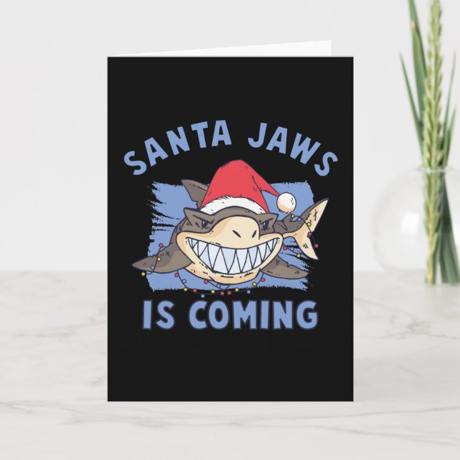 Cartão O Santa Jaws está a Caminho (Frente)