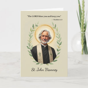 Cartão O santo John Vianney Deus para a Paz e as Bênçãos
