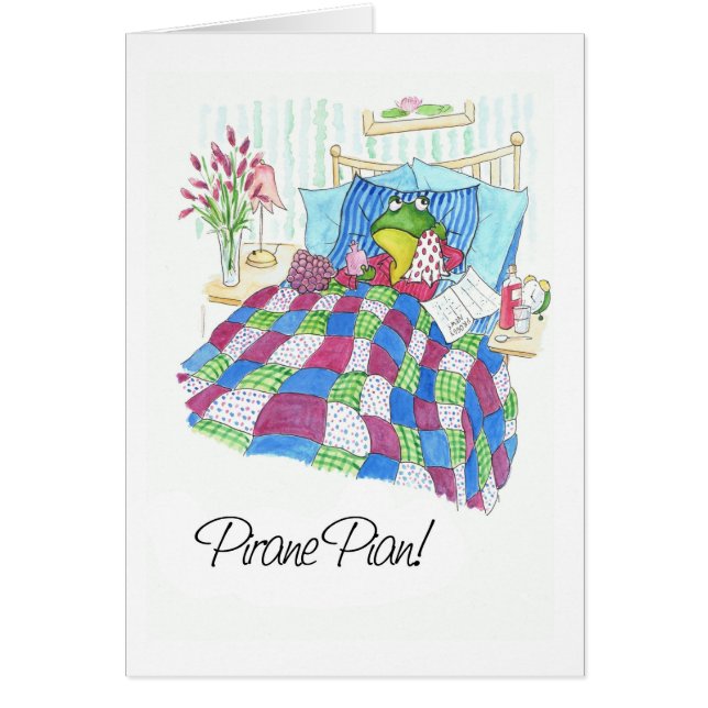 Cartão O sapo verde do divertimento obtem o cumprimento (Frente)