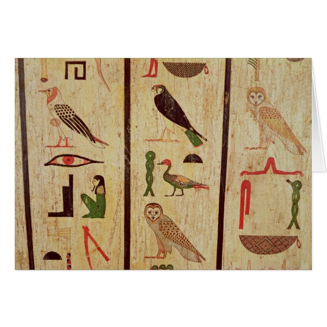 Cartão O sarcófago de Psamtik eu (664-610 BC) detalho o (Frente Horizontal)