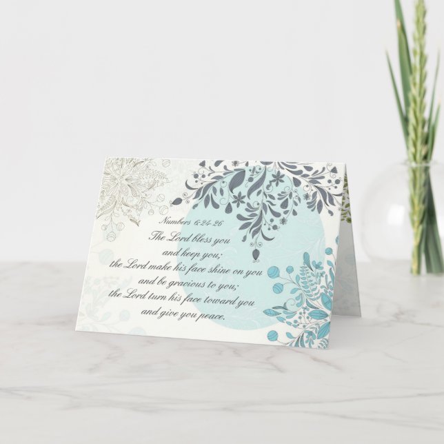 Cartão O Senhor Abençoa-Te, Números De Bíblia 6:24, Vinta (Frente)