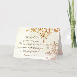 Cartão O Senhor Abençoa Você Números 6:24 Vintage Bíblia