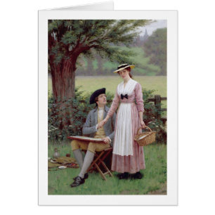 Cartão O senhor de Burleigh, Tennyson, 1919 (óleo no