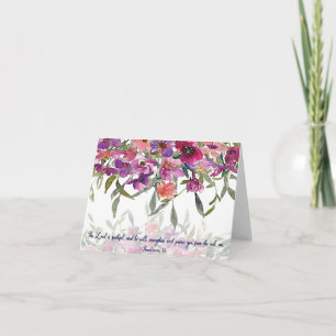 Cartão O Senhor é fiel aguarela floral cristã N