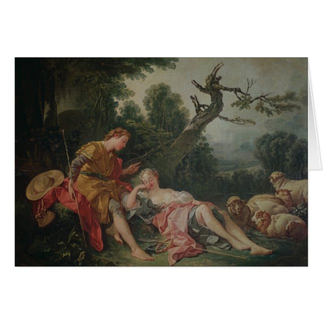 Cartão O Shepherdess de sono (Frente Horizontal)