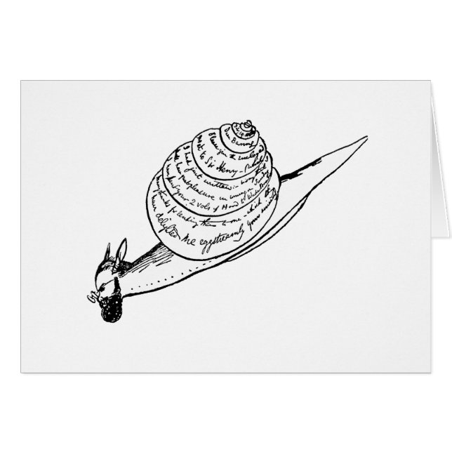 Cartão O snail mail de Edward Lear (Frente Horizontal)
