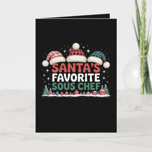Cartão O Sous Chef Favorito do Papai Noel Natal Cozinha X