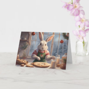 Cartão O Sr. Bunny Faz Biscoitos de Natal sazonais