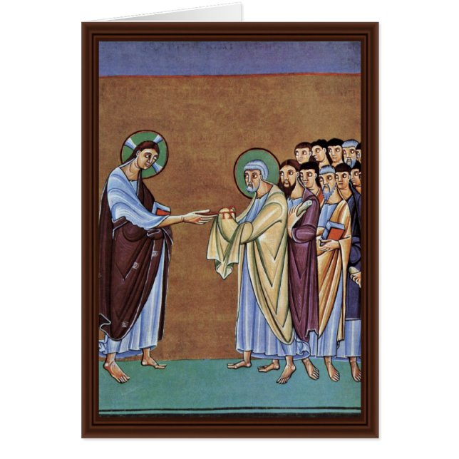 Cartão O St Peter que recebe as chaves pelo Pe do DES de (Frente)