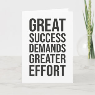 Cartão O sucesso exige esforço - Gym, Hustle, sucesso