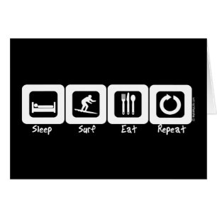 Cartão O surf do sono come a repetição